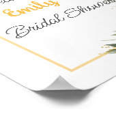 Poster Fête de mariage avec verdure de tournesol (Coin)