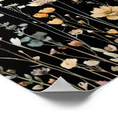 Poster Fête de mariage Black Wildflower (Coin)