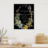 Poster Fête de mariage Bohème Fleurie avec des Fleurs Sau (Cuisine)