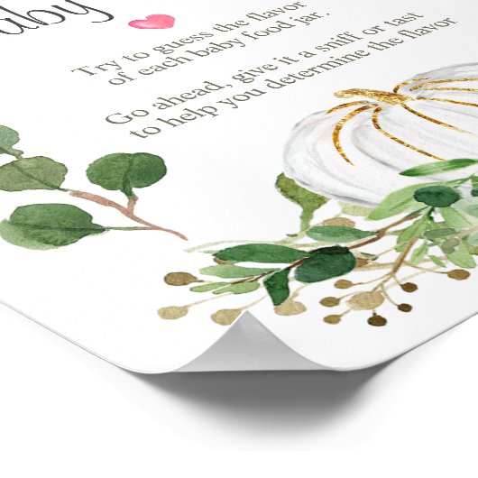 Poster Fête de mariage champêtre citrouille Devinez la no (Coin)