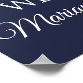 Poster Fête de mariage champêtre Tournesols Bleu Nuit (Coin)