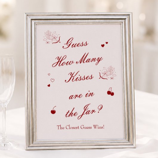 Poster Fête de mariage de la Saint-Valentin Devinez combi