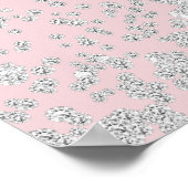 Poster Fête de mariage élégante rose poudré avec confetti (Coin)