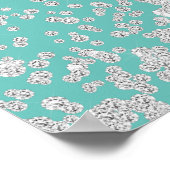 Poster Fête de mariage élégante sarcelle et confettis arg (Coin)