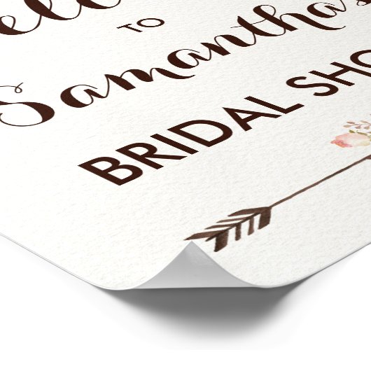 Poster Fête de mariage et de bébé Floral Automne Rustique (Coin)