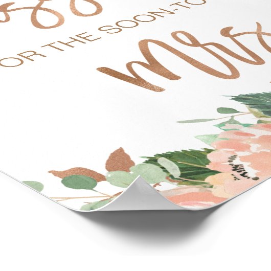 Poster Fête de mariage floral Devinez combien de baisers (Coin)