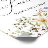 Poster Fête de mariage floral moderne de fleurs sauvages  (Coin)