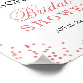 Poster Fête de mariage Floral Rose Confetti Élégante (Coin)