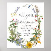 Poster Fête de Mariage Florale Aquarelle Fleur Sauvage de (Devant)