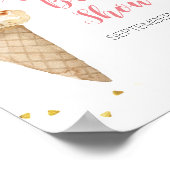 Poster Fête de Mariage Glace Rose et Or (Coin)
