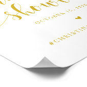 Poster Fête de mariage, police de mariage moderne or (Coin)