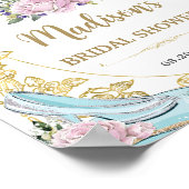 Poster Fête de mariage Princesse Or Roses Roses Anciennes (Coin)