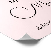 Poster Fête de mariage Rose Blush Miss to Mrs (Coin)