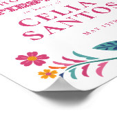 Poster Fête de mariage rose jaune mexicaine (Coin)