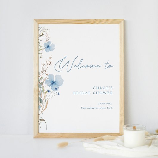 Poster Fête de mariage Something Blue Wildflower