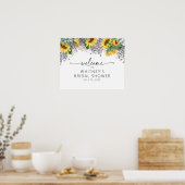 Poster Fête de mariage tournesol, Bienvenue à la fête de  (Cuisine)