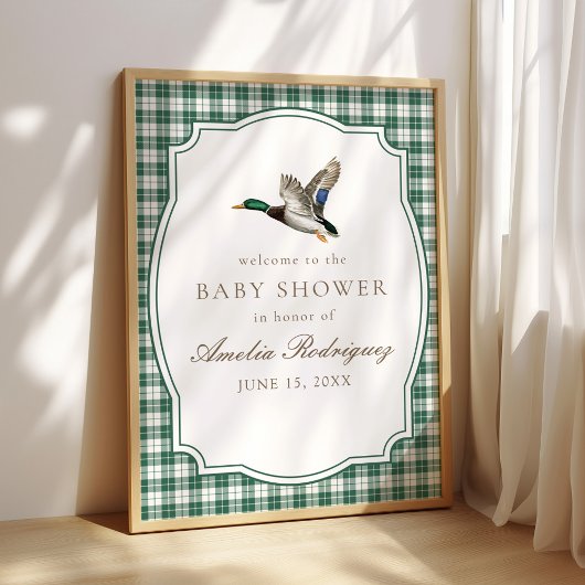 Poster Fête de naissance de bébé canard colvert moderne e