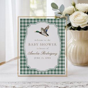 Poster Fête de naissance de bébé canard colvert moderne e