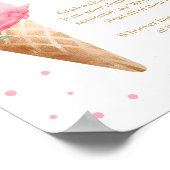 Poster Fête de Naissance Glace Rose Ne Dis Pas Bébé Panne (Coin)