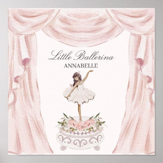 Poster Fête de Naissance ou Anniversaire de Petite Baller (Devant)