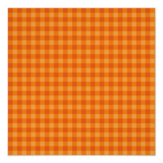 Poster Fête de Noël à carreaux buffle orange (Devant)