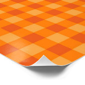 Poster Fête de Noël à carreaux buffle orange (Coin)