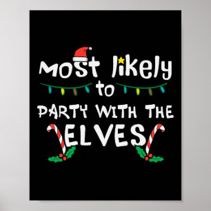 Poster Fête de Noël avec Elve Xmas Match de famille