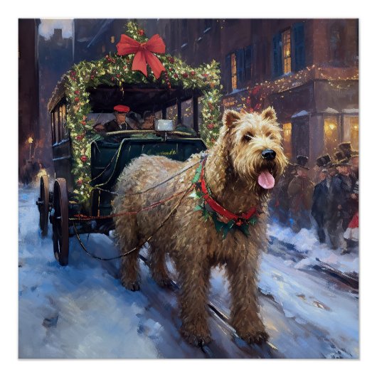 Poster Fête de Noël de Wheaten Terrier (Devant)
