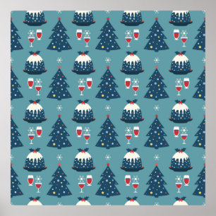 Poster Fête de Noël Fancy Party vintage sans soudure