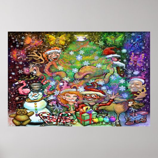 Poster Fête de Noël magique (Devant)