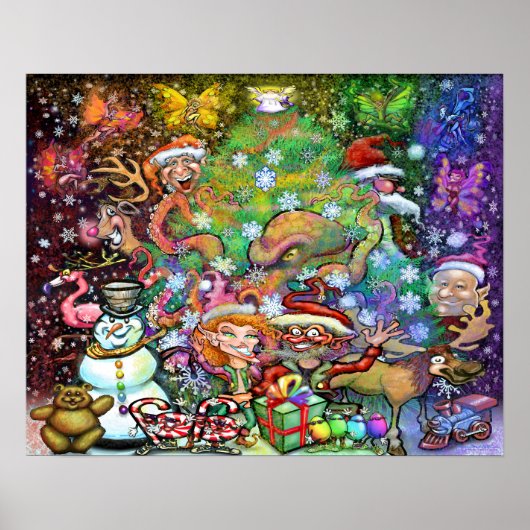 Poster Fête de Noël magique (Devant)