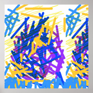 Poster Fête de peinture abstraite moderne éclaboussure