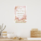 Poster Fête de premier anniversaire champignon de la forê (Cuisine)