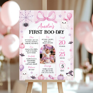 Poster Fête de premier Boo-Day d'Halloween rose Photo Jal