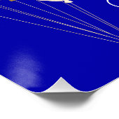 Poster Fête de Quinceañera ballons royaux bleus et dorés (Coin)