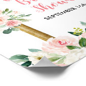 Poster Fête de Remise de la Mariée Fleurs Roses Bientôt E (Coin)