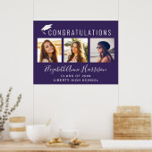 Poster Fête de remise des diplômes photo violet Félicitat (Cuisine)