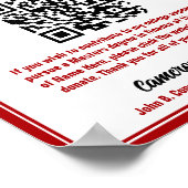 Poster Fête de remise des diplômes rouge Code QR du fonds (Coin)
