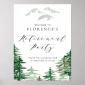 Poster Fête de retraite forêt aquarelle (Devant)