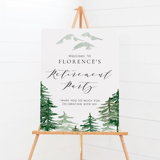 Poster Fête de retraite forêt aquarelle
