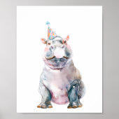 Poster Fête de safari sauvage Hippo Animaux (Devant)