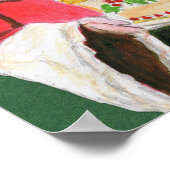 Poster Fête de Santa sur fond vert (Coin)