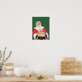 Poster Fête de Santa sur fond vert (Cuisine)