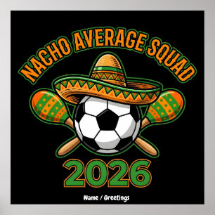 Poster Fête de soccer 2026 de la Squad non moyenne Chapea