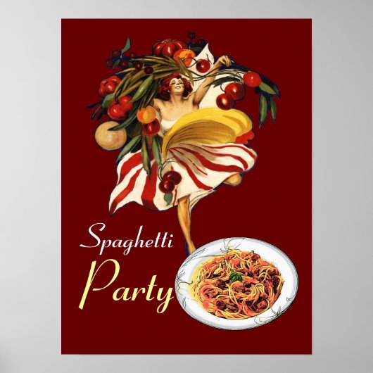 POSTER FÊTE DE SPAGHETTI DANSE, CUISINE ITALIENNE ET TOMA (Devant)