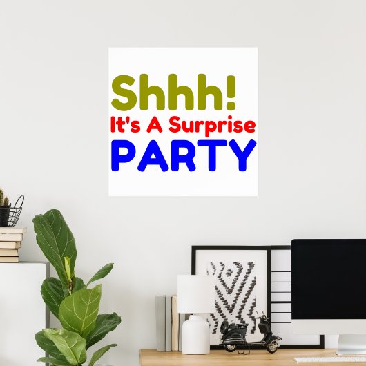 POSTER FÊTE DE SURPRISE (Bureau à domicile)