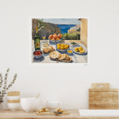 Poster Fête de Table Méditerranéenne Toile, Repas Côtiers (Cuisine)