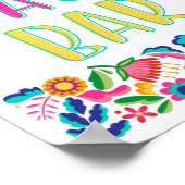Poster Fête de Taco Bar Fleurs Mexicaines (Coin)
