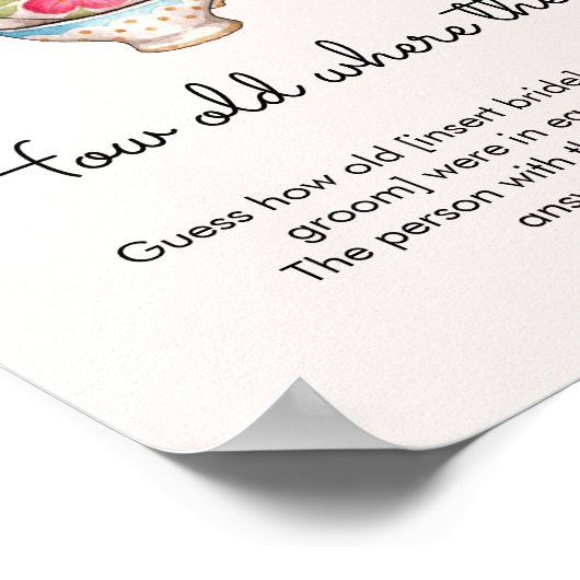 Poster Fête De Thé Blanc Moderne Quel Âge Avaient-Ils Été (Coin)