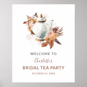 Poster Fête de thé de mariage en terre cuite Herbe des Pa